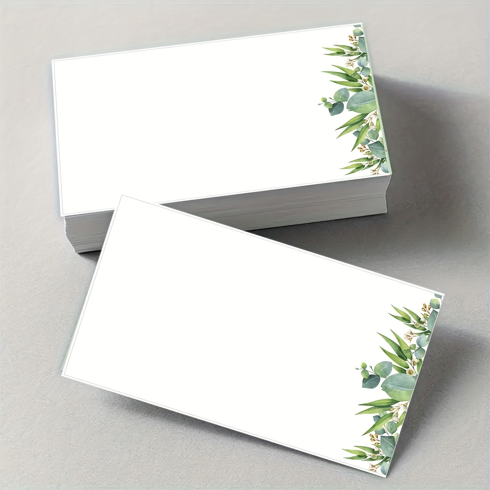 Wedding Supply Company - 50PCS Green Floral Pattern Blank Message