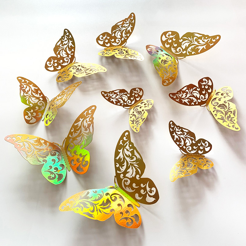 Wedding Package Gold - 12 Pcs Gold 3D Hollow Butterfly