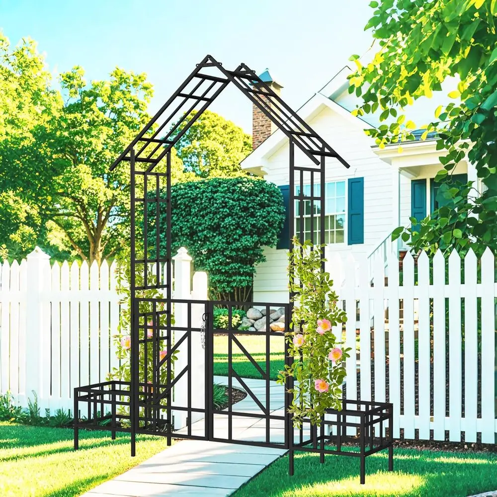Wedding Support - 97 Tall Black Metal Garden Arbor
