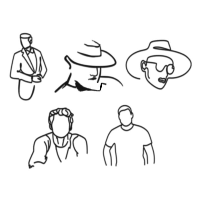 Suit Supply Wedding Party - Sketch Face Acrylic Birthday Cake Topper
