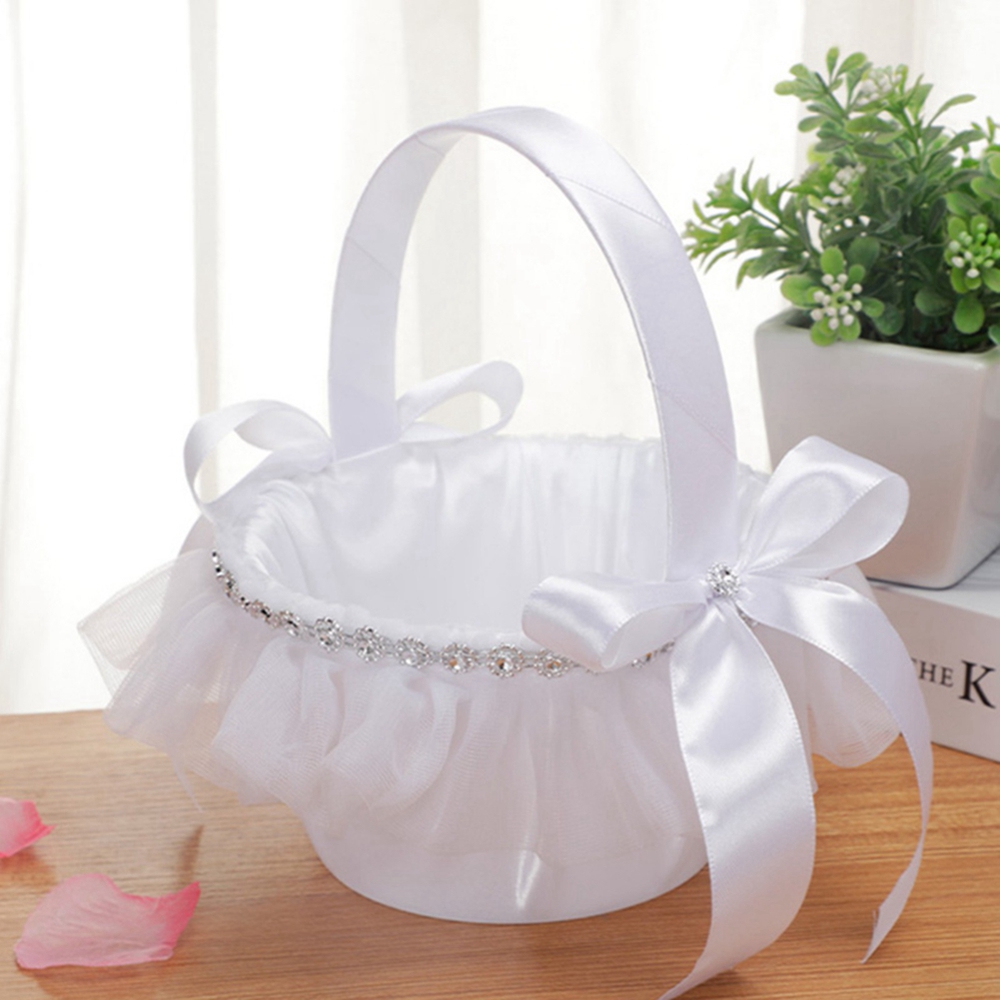 Wedding Hampers - Wedding Baskets White Flower Girl Basket