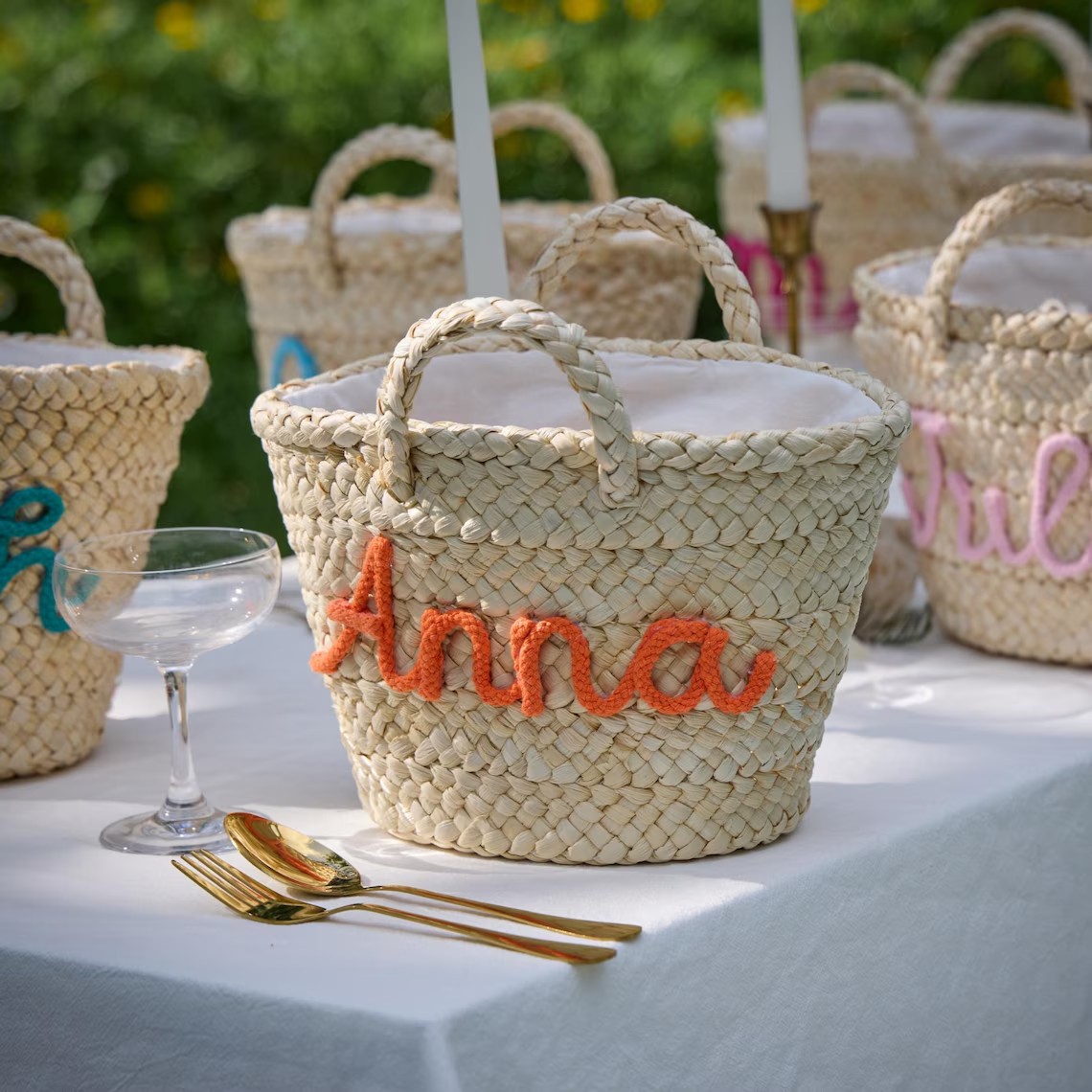 Wedding Hampers - Personalized Straw Beach Bag, Custom Bridesmaid