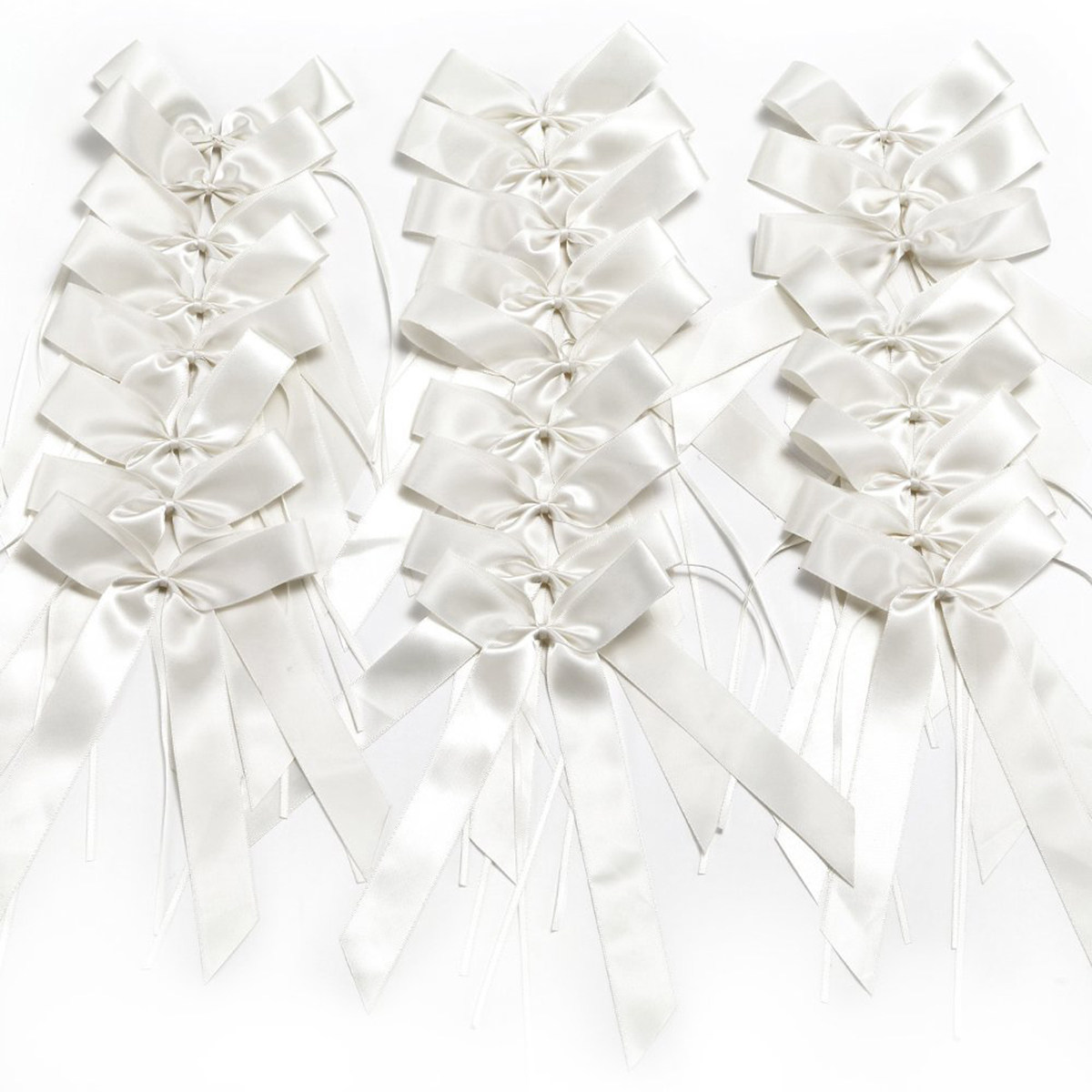 Wedding Hampers - 25Pcs Wedding Ribbon Bow Delicate White