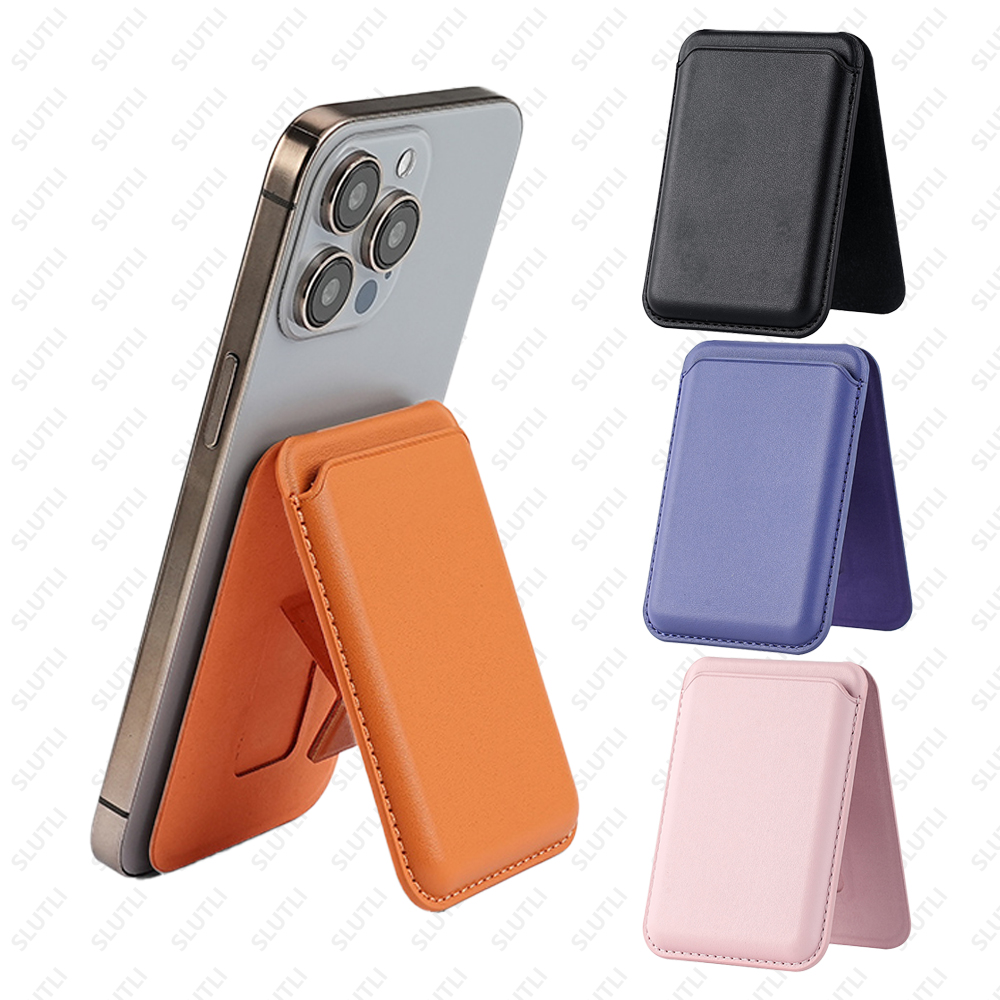 Place Card Holder - Leather Wallet With Hide Stand Case