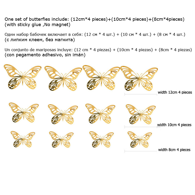 12Pcs/Set Gold Silver Hollow B - огляд і ціна Wedding Package Gold