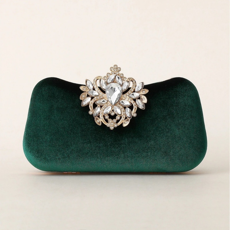 Dark Green Velvet Clutch Bag L - огляд і ціна Wedding Vendor