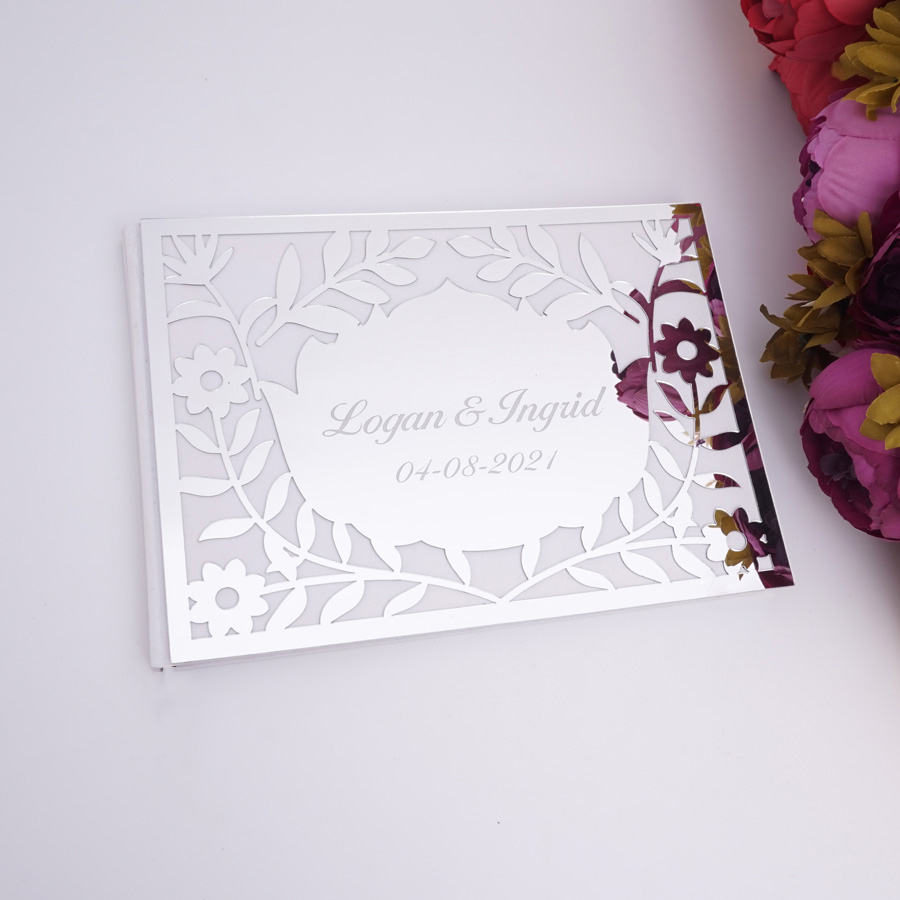 Luxury Hollow Floral Mirror Ac - огляд і ціна Personalized Guest Book