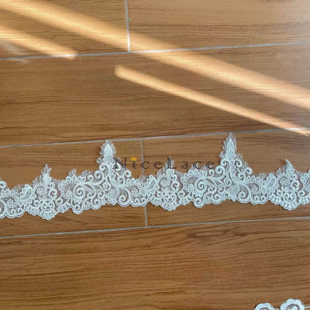1 yard ivory Embroidery Lace E - огляд і ціна Wedding Water Supply