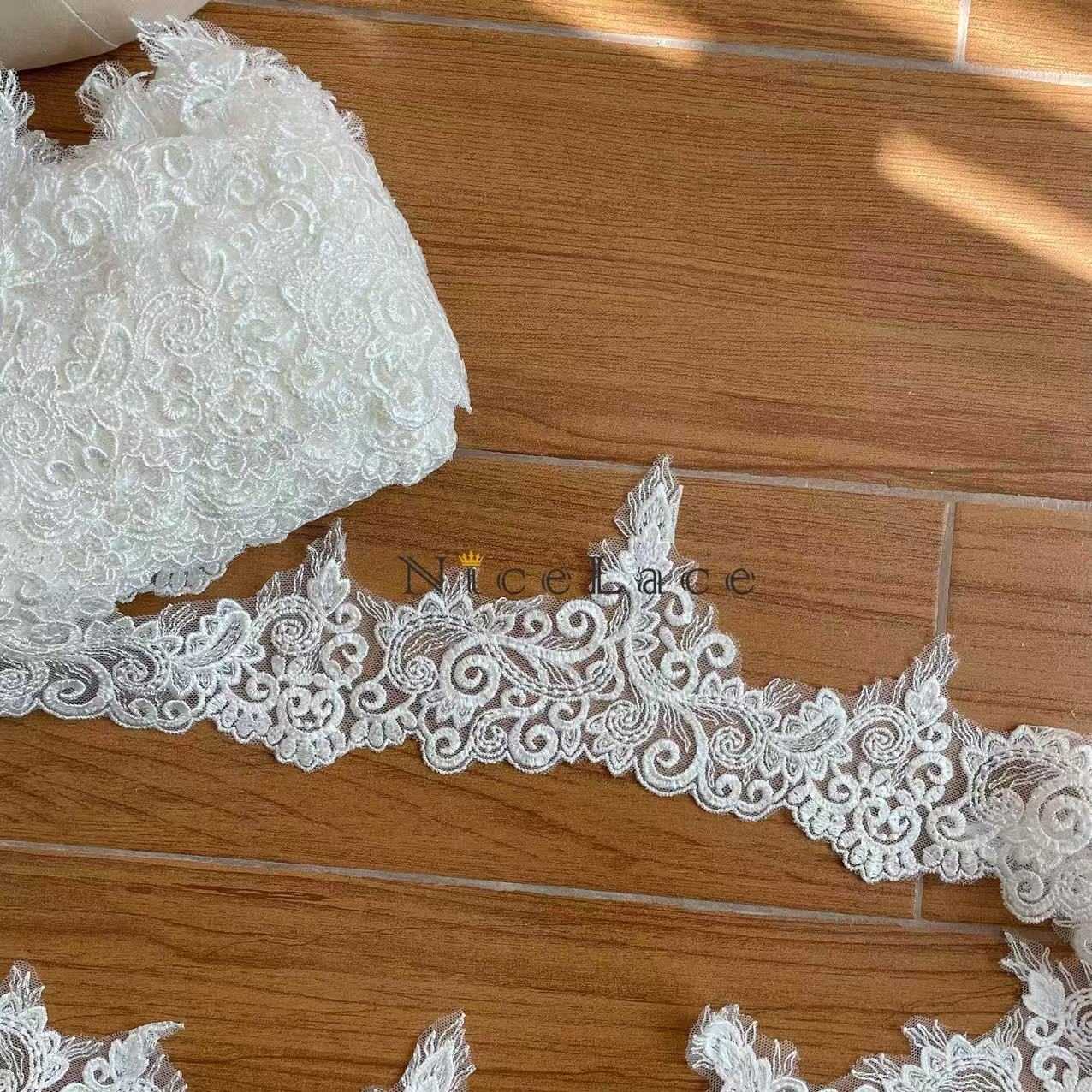 1 yard ivory Embroidery Lace E - огляд і ціна Wedding Water Supply