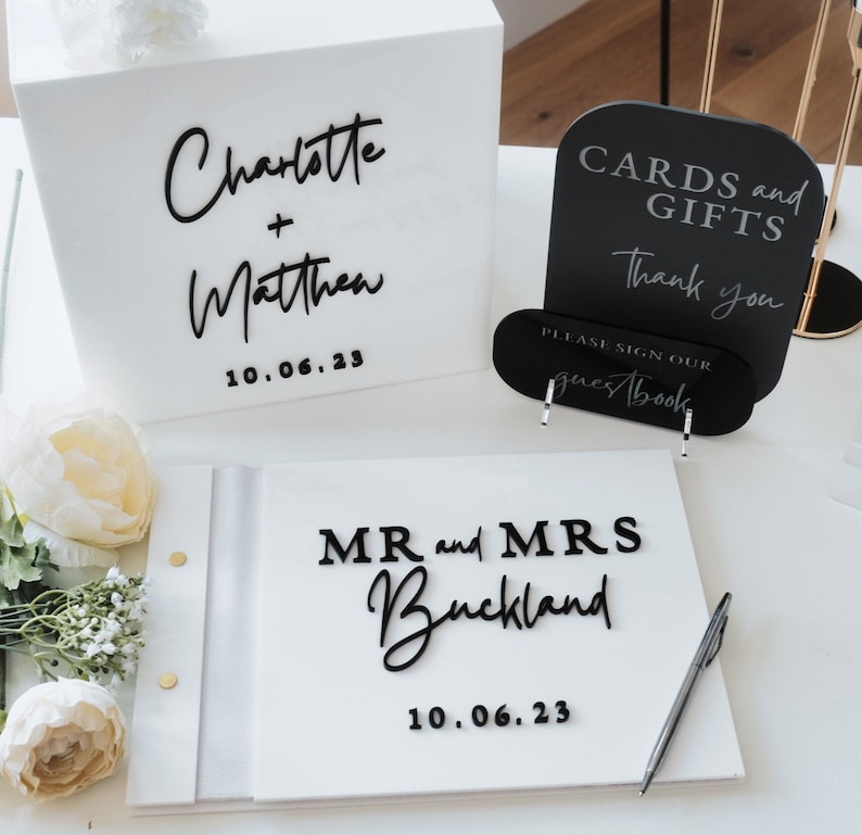 White Card Box for Wedding 3D  - огляд і ціна Personalized Guest Book