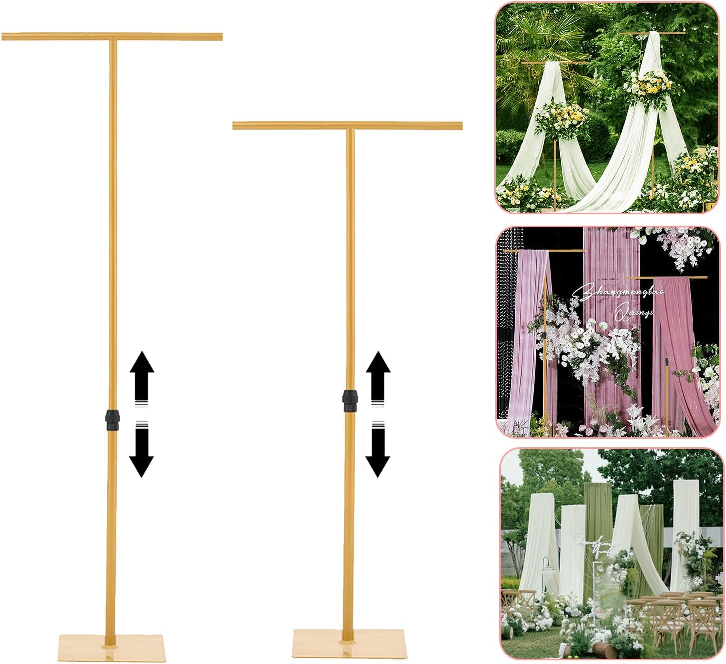 4pcs Gold 8FT Backdrop Stand A - огляд і ціна Wedding Support