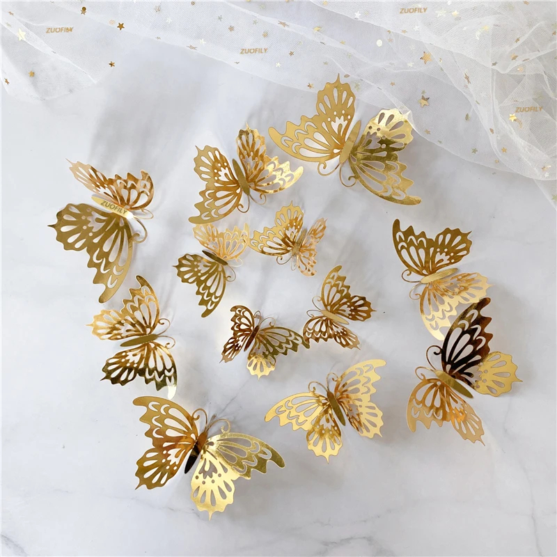 12/36Pcs 3D Hollow Butterfly W - огляд і ціна Wedding Package Gold