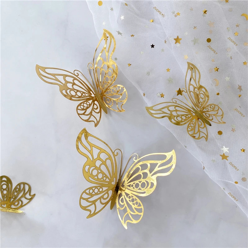 12/36Pcs 3D Hollow Butterfly W - огляд і ціна Wedding Package Gold