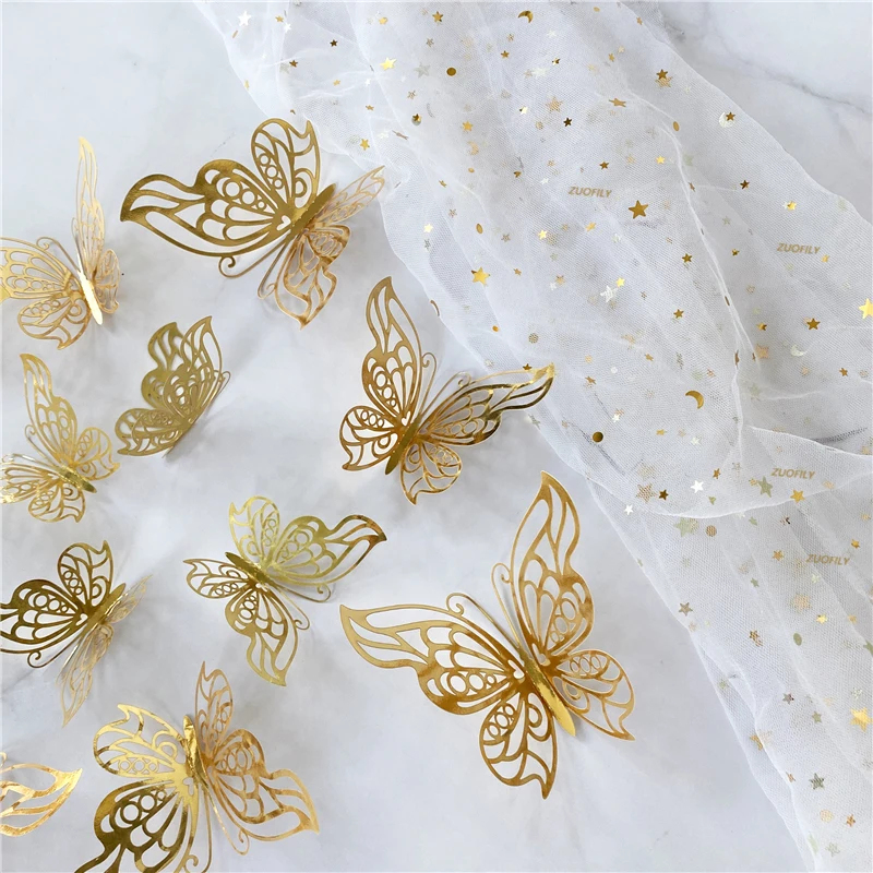 12/36Pcs 3D Hollow Butterfly W - огляд і ціна Wedding Package Gold