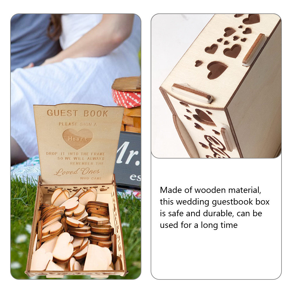 Wooden Wedding Guest Book Box  - огляд і ціна Personalized Guest Book
