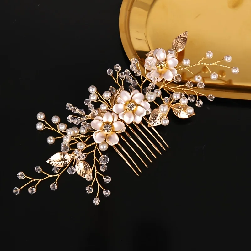 Handmade Gold Color Flower Hai - огляд і ціна Wedding Supply Store