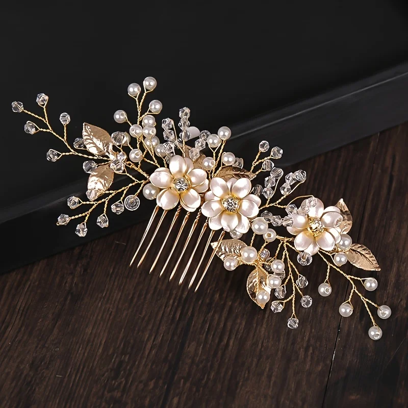 Handmade Gold Color Flower Hai - огляд і ціна Wedding Supply Store
