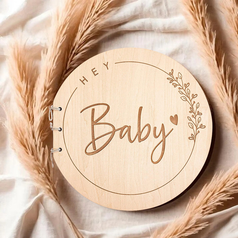 Wooden Circular Cover Message  - огляд і ціна Personalized Guest Book